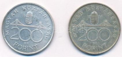1993. 200Ft Ag "MNB" (2x) T:2 
Adamo F13