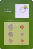 Ausztrália 1982-1983. 1c - 50c (6xklf), Coin Sets of All Nations forgalmi szett felbélyegzett kartonlapon T:1,1-  Australia 1982-1983. 1 Cent - 50 Cents (6xdiff) Coin Sets of All Nations coin set on cardboard with stamp C:UNC, AU