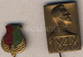 1928. "Magyarország" zománcos Cu kitűző + "1848. Petőfi" Br kitűző T:2