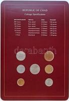 Csád 1976-1983. 1Fr-500Fr (7xklf), "Coin Sets of All Nations" forgalmi szett felbélyegzett...