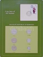 Románia 1966-1982. 5b-5L (6xklf), Coin Sets of All Nations forgalmi szett felbélyegzett kartonlapon T:1 Romania 1966-1982. 5 Bani - 5 Lei (6xdiff) Coin Sets of All Nations coin set on cardboard with stamp C:UNC