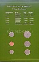 Amerikai Egyesült Államok 1980-1985. 1c - 1$ (6xklf), "Coin Sets of All Nations" forgalmi ...