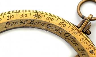 cca 1750  Merdián gyűrű. Időmérő és csillagászati műszer. "Cristoff Schener Augsp". jelzés...