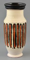 Gorka Lívia (1925-2011): Csíkos váza. Festett mázas kerámia, jelzett, apró kopásnyomokkal, m: 20 cm