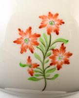 Herendi virág mintás váza, kézzel festett, jelzett, apró kopásnyomokkal, m: 30 cm