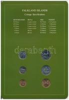 Falkland-szigetek 1985. 1P - 50P (6xklf), "Coin Sets of All Nations" forgalmi szett felbél...