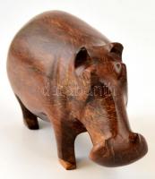 Ébenfa víziló, 18×9×7 cm