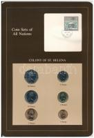 Szent Ilona 1984. 1P - 1Ł (6xklf), Coin Sets of All Nations forgalmi szett felbélyegzett kartonlapon T:1-  St. Helena 1984. 1 Penny - 1 Pound (6xdiff) Coin Sets of All Nations coin set on cardboard with stamp C:AU