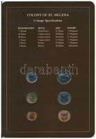 Szent Ilona 1984. 1P - 1Ł (6xklf), "Coin Sets of All Nations" forgalmi szett felbélyegzett...