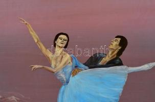 Pelyhe József (1948-): Eljegyzés. Olaj, farost, jelzett, keretben, 60×40 cm