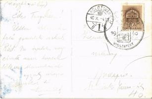 1940 Nagybánya, Baia Mare; Fő tér, üzletek / main square, shops. photo + "1940 Kolozsvár vissza...