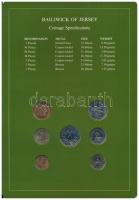 Jersey 1984-1985. 1P - 1Ł (7xklf), "Coin Sets of All Nations" forgalmi szett felbélyegzett...