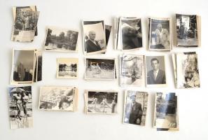cca 1950-1970 115 db fotó, Fortés karton dobozban, 7x9 cm és 6x6 cm közötti méretben
