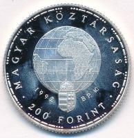 1992. 200Ft Ag "Veszélyeztetett állatvilág - Gólya" T:PP ujjlenyomat  Adamo EM126