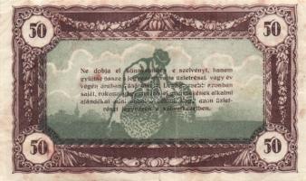 1920-as évek eleje 50K vásárlási visszatérítés lila "Kalocsai Hangya fogy. és ért." bélyeg...