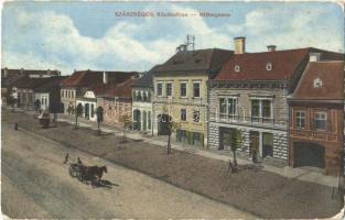 1917 Szászrégen, Reghin; Közép utca / Mittelgasse / street + K.u.K. Militärzensur Kolozsvár (EK)
