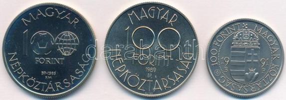 1985. 100Ft alpakka "Labdarúgó Világbajnokság 1986 - Mexikó" + 1989. 100Ft Cu-Ni-Zn "...