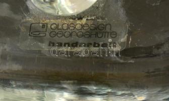 Georg Shutte kézi készítésű üveg lábostartó, jelzett. d: 19 cm