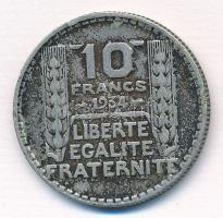 Franciaország 1934. 10Fr Ag T:2,2- ph., patina  France 1934. 10 Francs Ag C:XF,VF edge error, patina  Krause KM#878