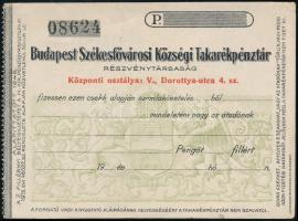 cca 1913 Budapest Székesfővárosi Község Takarékpénztár kitöltetlen kis alakú csekkje, 8x10 cm