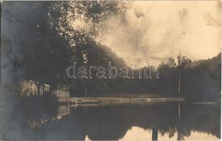 1924 Trencsénteplic, Trencianske Teplice; tó / lake. Foto Weiss photo