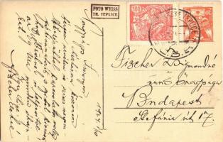 1924 Trencsénteplic, Trencianske Teplice; tó / lake. Foto Weiss photo