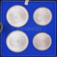 Kanada 1976. 5$ Ag (2xklf) "Olimpiai falu", "Olimpiai láng"+ 10$ Ag (2xklf) "Olimpiai Stadion", "Olimpiai Velodrom"; "Montreali Olimpia" sorozat eredeti dísztokban T:BU  Canada 1976. 5 Dollars Ag (2xdiff) "Olympic village", "Olympic flame" + 10 Dollars Ag (2xdiff) "Olympic Stadium", "Olympic Velodrome"; "Montreal Olympic Games" serie in original case C:BU