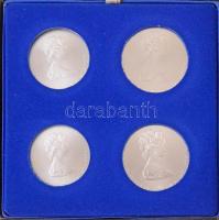 Kanada 1976. 5$ Ag (2xklf) "Olimpiai falu", "Olimpiai láng"+ 10$ Ag (2xklf) &quo...