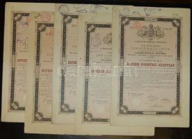 1881. 1000Ft járadékkölcsön (10x) bennük 3klf német szignettával (klf színvariánsokban) + cseh érvén...