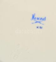 Herendi csipkebogyó mintás süteményes készlet, kézzel festett, jelzett, hibátlan, d:19 cm, (6×), tál...