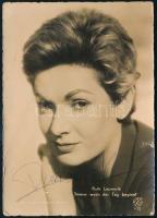 Ruth Leuwerik (1924-2016) német színésznő egy őt ábrázoló képeslapon, kis szakadással a szélén, 14x10 cm