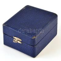 Régi ékszeres doboz, kék, 10,5×12,5×7 cm