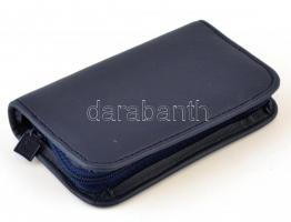 7 db manikűrkészlet, eredeti tokjában, 11,5×7 cm