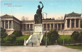 München, Munich; Bavaria mit Ruhmeshalle / statue, colonnade