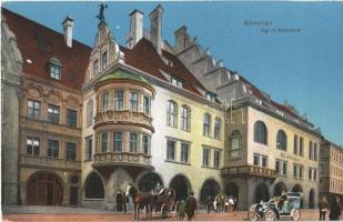 München, Munich; Kgl. Hofbrauhaus / brewery, automobile, horse-drawn carriage