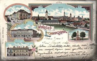 1899 Losonc with Synagogue Litho (EB)