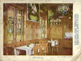 1931 Debrecen, Hotel Angol Királynő szálloda reklámlapja. Bunda étterem, eredeti magyar vendéglő a színházzal szemben. Dobi Oláh István concepit. (b)