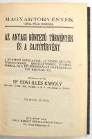 Dr. Edvi Illés Károly: Az anyagi büntető törvények és a sajtótörvény. Bp., 1915. Grill. Kiadói egész...