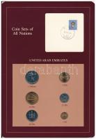 Egyesült Arab Emirátusok 1973-1984. 1f-1D (6xklf), Coin Sets of All Nations forgalmi szett felbélyegzett kartonlapon T:1,-1 United Arab Emirates 1973-1984. 1 Fil - 1 Dirham (6xdiff) Coin Sets of All Nations coin set on cardboard with stamp C:UNC, AU