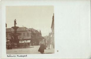 ~1899 Budapest VIII. Kálvin tér, szökőkút. photo (EK)