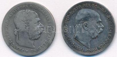 Ausztria 1895-1913. 1K Ag "Ferenc József" (2xklf) T:2,2- ph. Austria 1895-1913. 1 Corona Ag "Franz Joseph" (2xdiff) C:XF,VF edge error