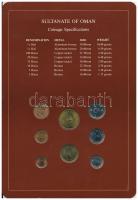 Omán 1970-1984. 2b-1/2R (8xklf), "Coin Sets of All Nations" forgalmi szett felbélyegzett k...