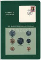 Jordánia 1978-1984. 1f-1/4D (7xklf), Coin Sets of All Nations forgalmi szett felbélyegzett kartonlapon T:1,1- kis patina Jordan 1978-1984. 1 Fils - 1/4 Dinar (7xdiff) Coin Sets of All Nations coin set on cardboard with stamp C:UNC, AU small patina