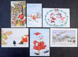 75 db MODERN motívum képeslap: Mikulás üdvözlő / 75 modern motive postcards: Saint Nicholas greeting