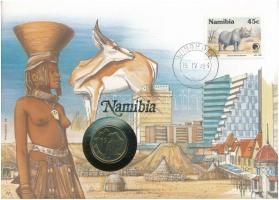 Namíbia 1993. 1D felbélyegzett borítékban, bélyegzéssel, német nyelvű leírással T:1  Namibia 1993. 1 Dollar in envelope with stamp and cancellation, with German description C:UNC