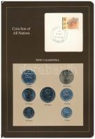 Új-Kaledónia 1984-1987. 1Fr-100Fr (7xklf), Coin Sets of All Nations forgalmi szett felbélyegzett kartonlapon T:1 New Caledonia 1984-1987. 1 Franc - 100 Francs (7xdiff) Coin Sets of All Nations coin set on cardboard with stamp C:UNC