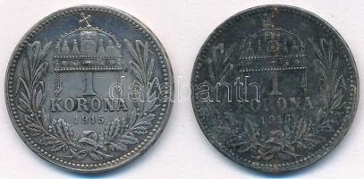 1915KB-1916KB 1K Ag "Ferenc József" (2x) T:2,2- patina
Adamo K5.1