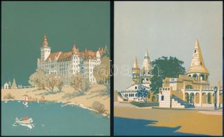 5 db Magyar várost, helyszínt, művészek képeit (Török Endre, Csanády András, Zsille Győző) nyomat: V...