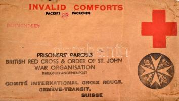 "Rabok csomagja" II. világháborús doboz, Vöröskereszt és Szent János Rend adománya, üres p...