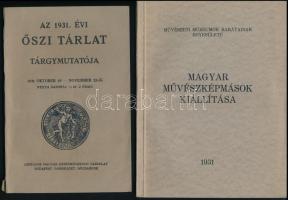 1931-1932 3 db kiállítási katalógus (Magyar művészképmások kiállítása, stb.)